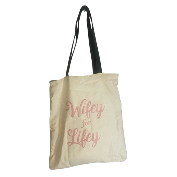 Bridal Wifey for Lifey Tote Bag Set - Cream and Pink - Picture 2 of 6